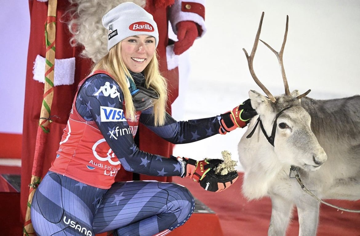 Mikaela and reindeer