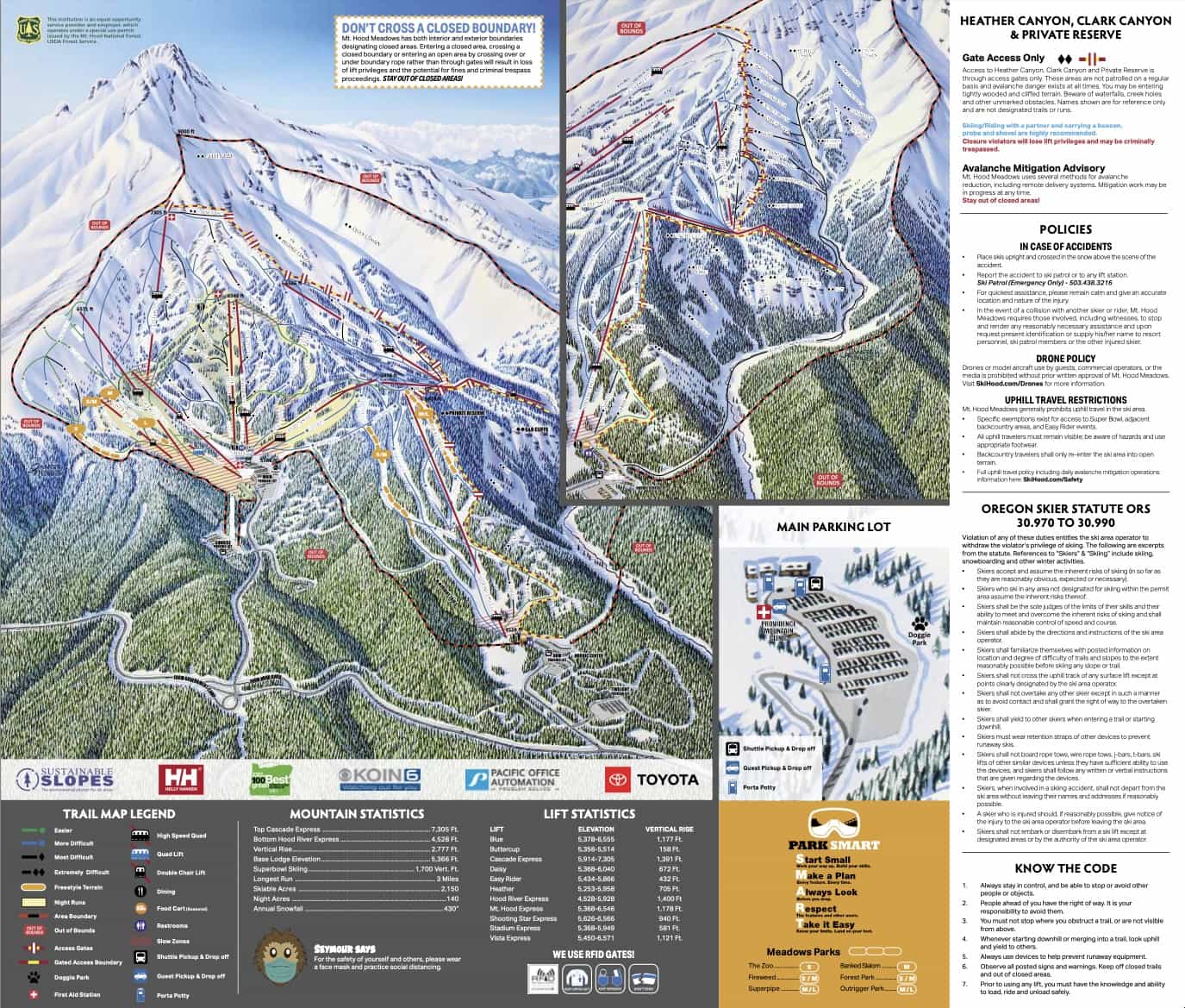 mt. hood meadows, Oregon, map