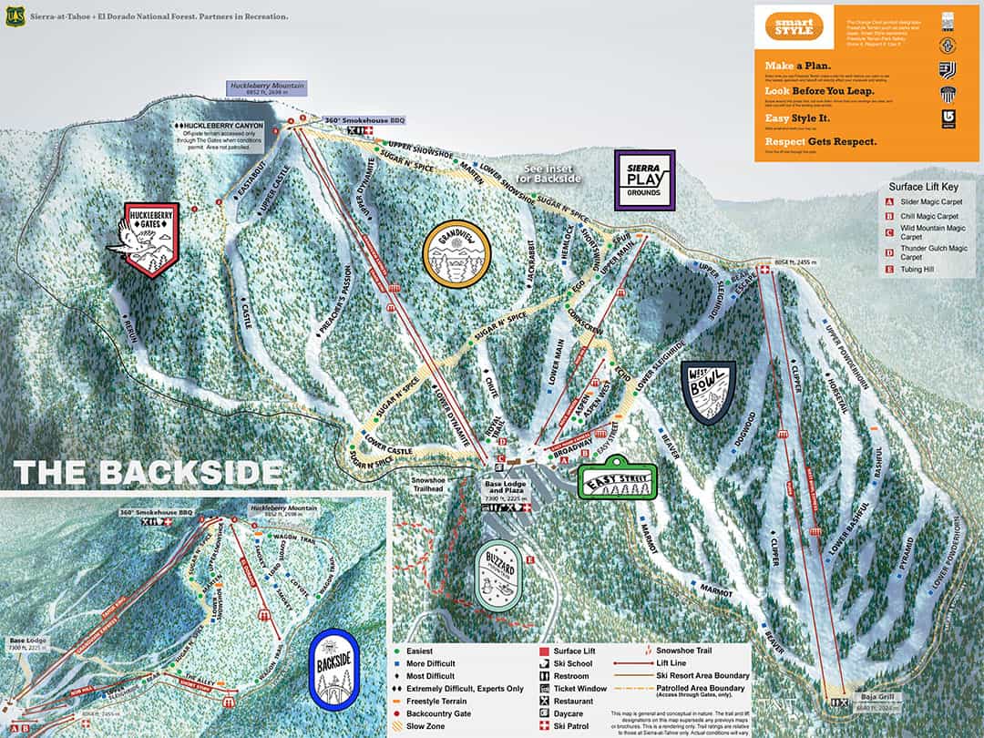 Sierra-at-tahoe, california, trail map