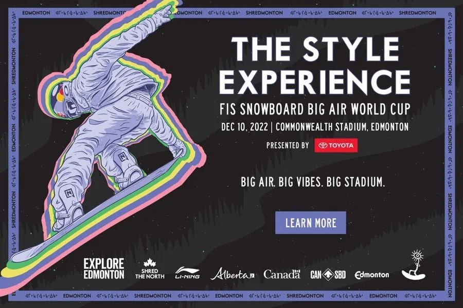 Football stadium transformed for Snowboard Big Air world cup stop