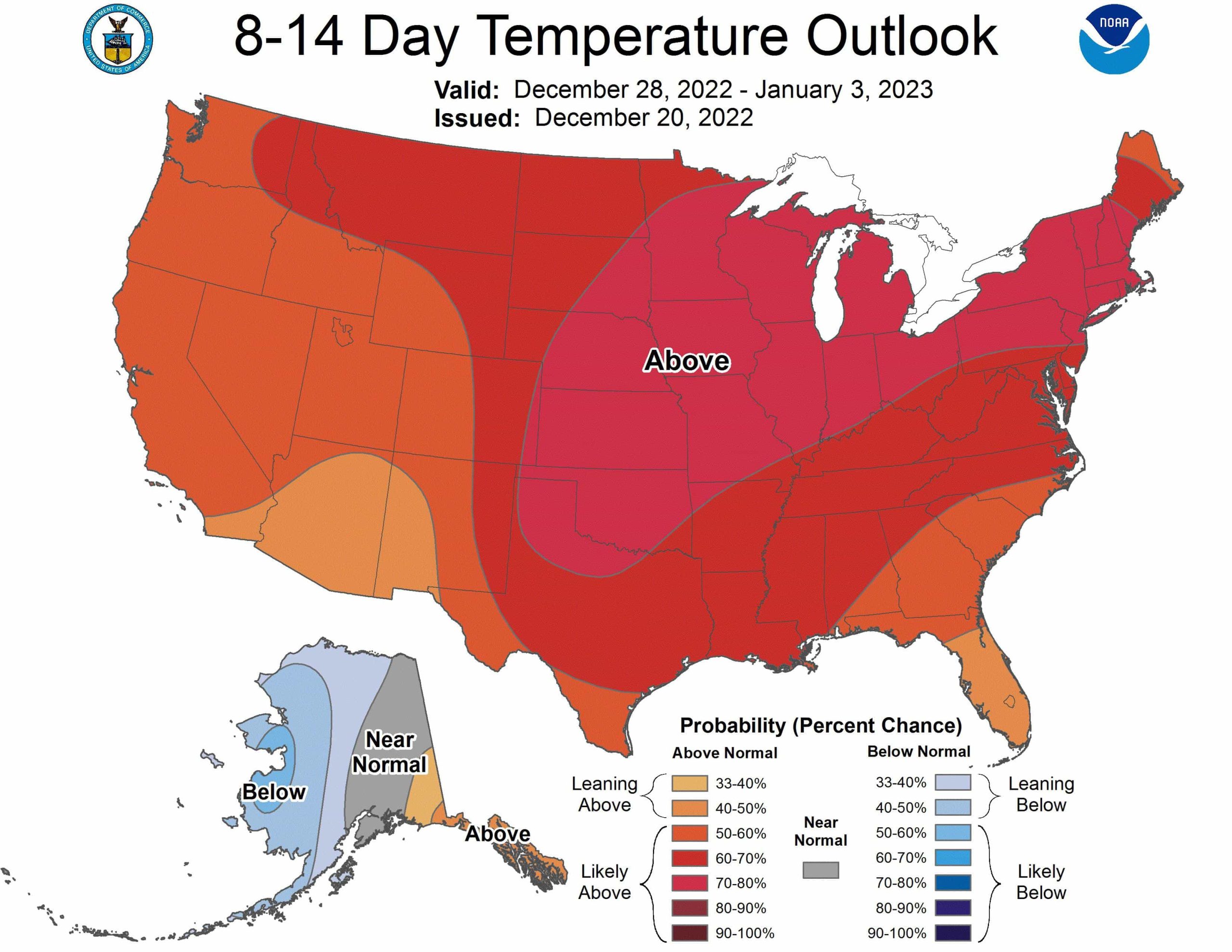 NOAA 814 Day Outlook Entire Nation to Be Much Warmer and Wetter Than