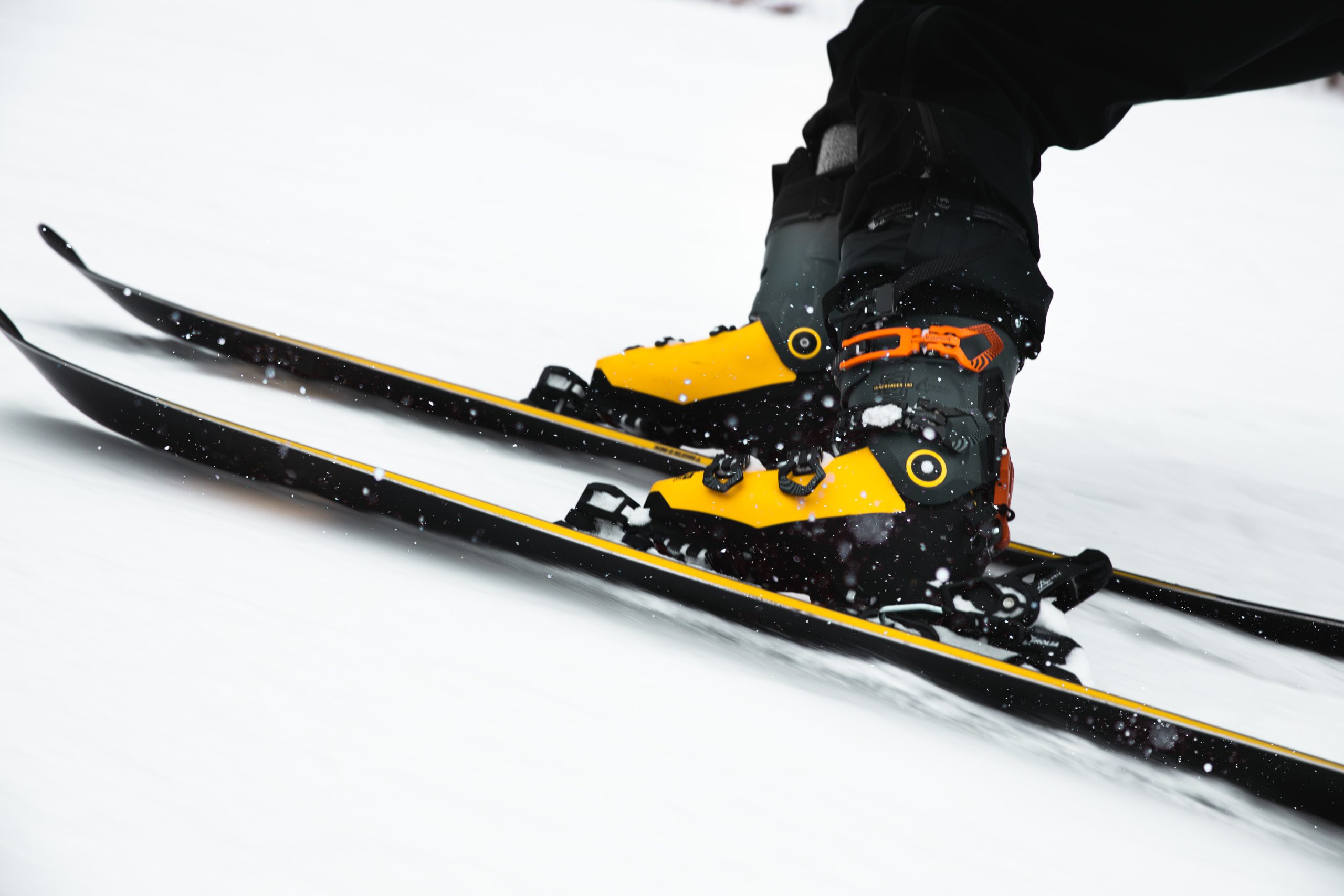 yellow ski boots