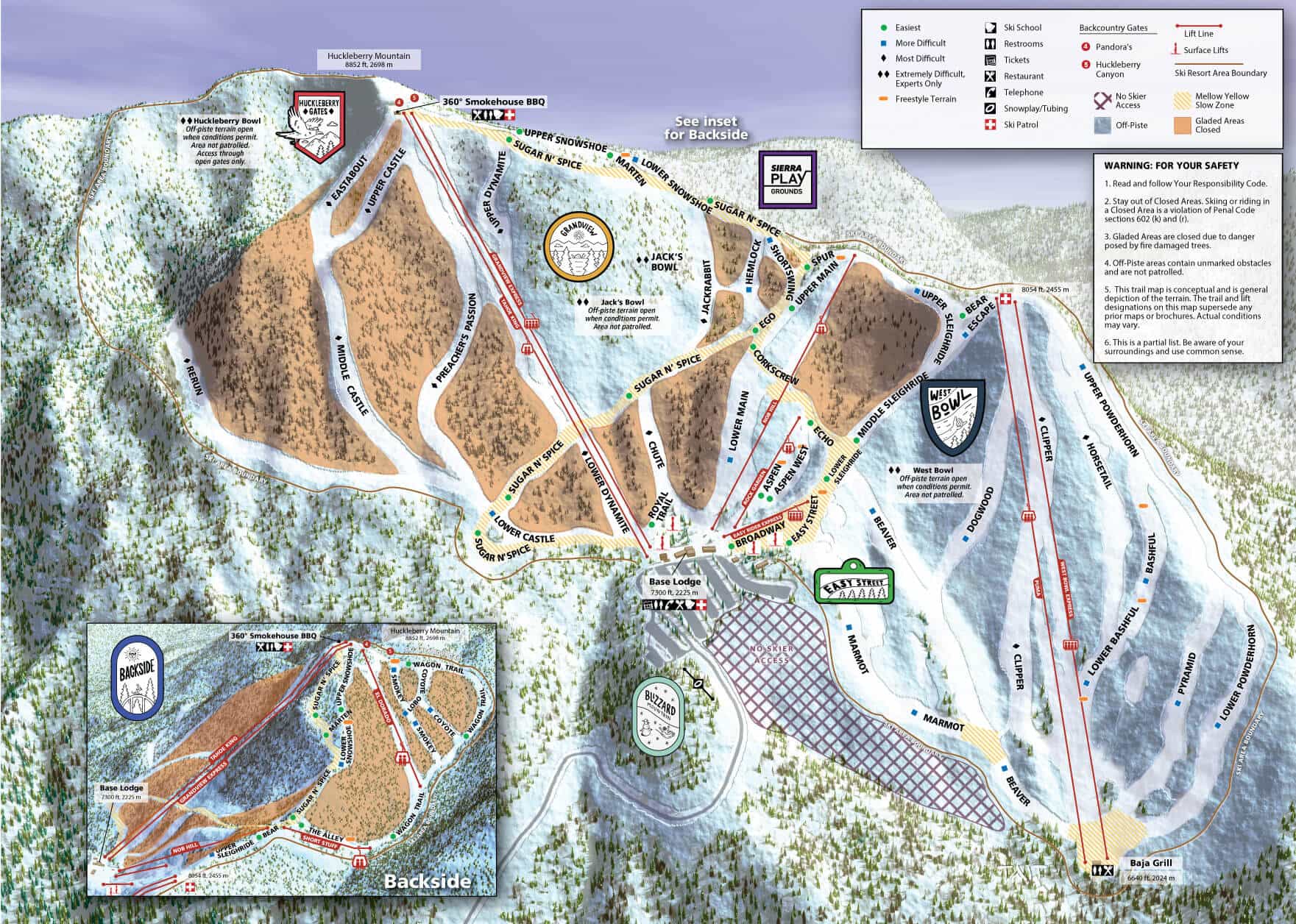 Sierra-at-tahoe, california, trail map