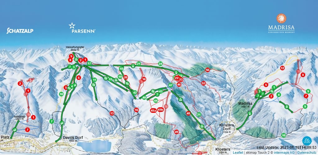Ski Map Davos Klosters