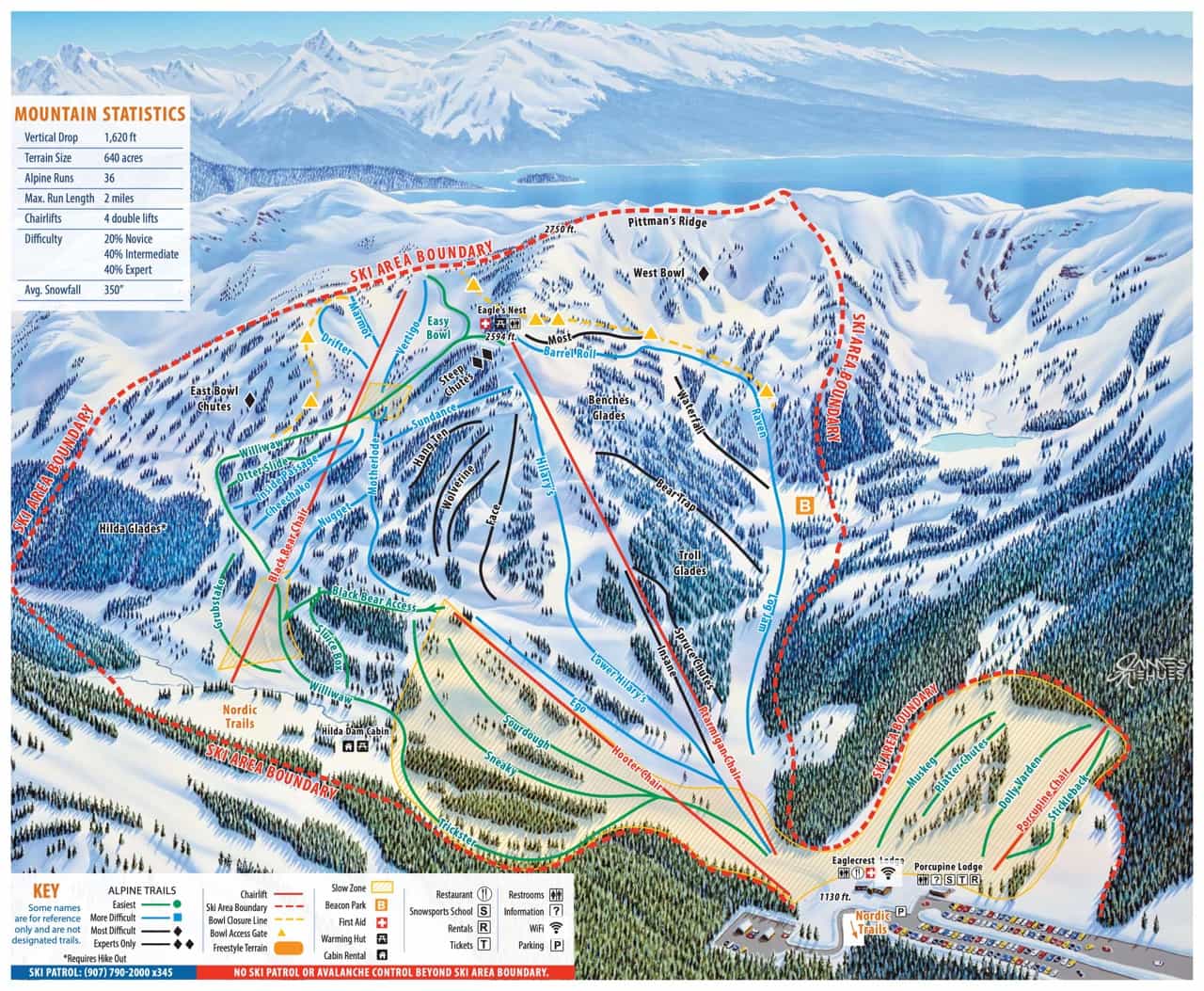 Eaglecrest, AK, trail map