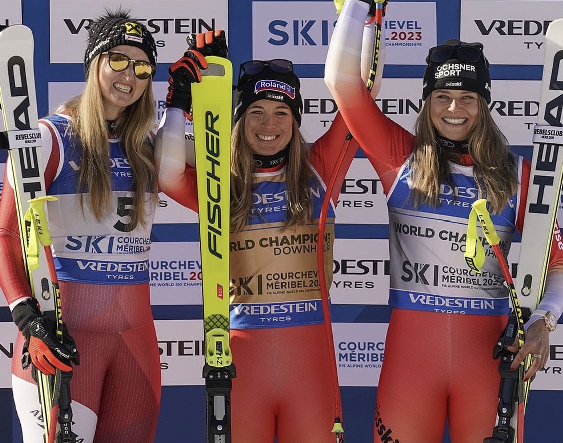 Downhill podium