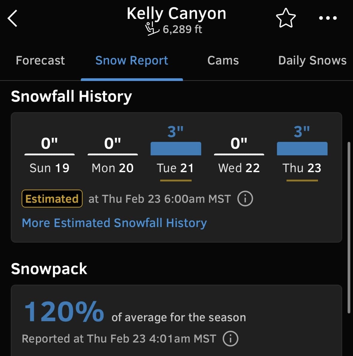 open snow kelly report