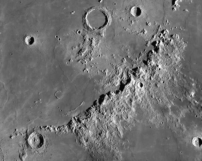 The Montes Apenninus Mountain Range.