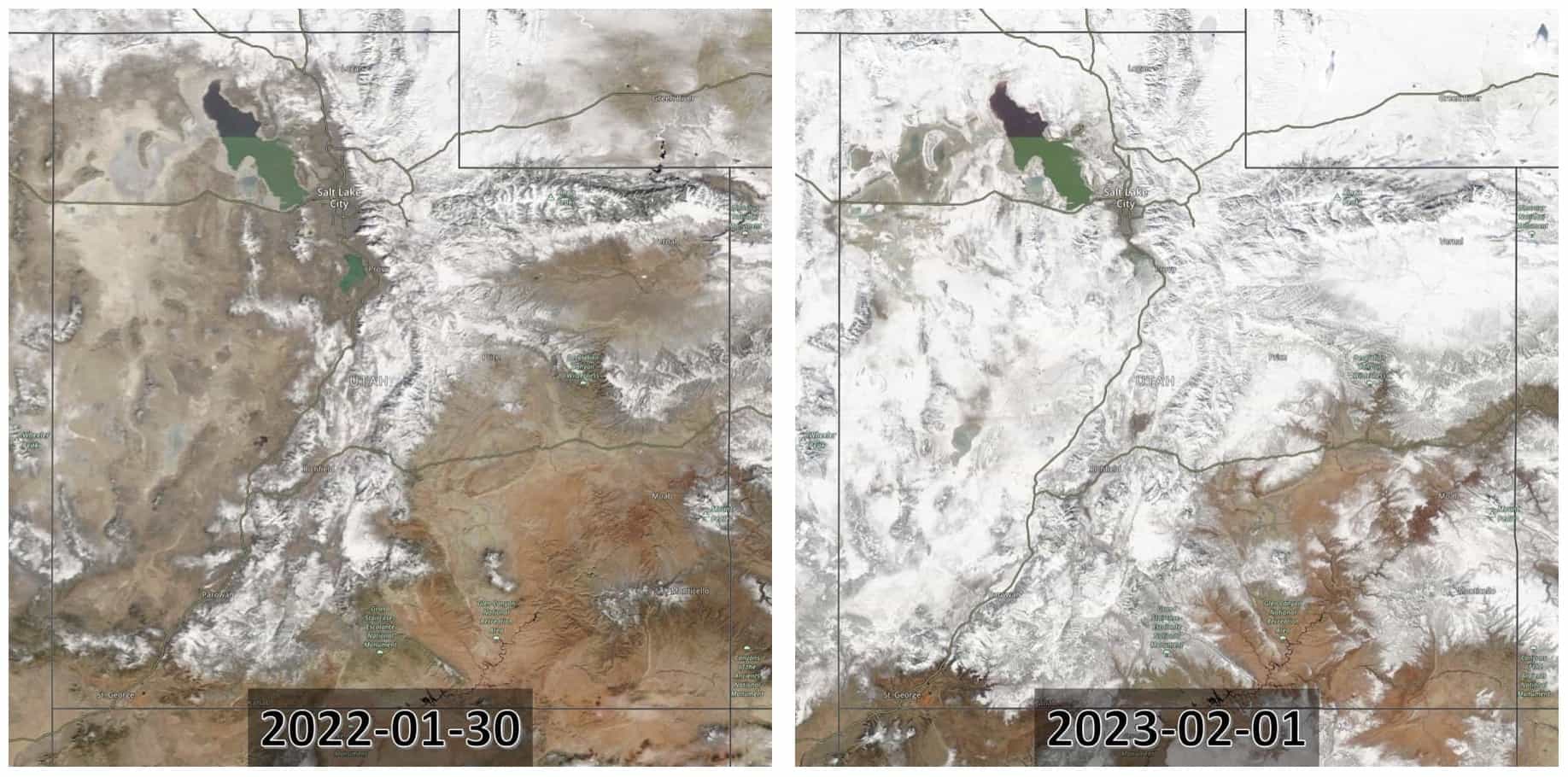 What a Difference a Year Makes Satellite Images a Year Apart Show