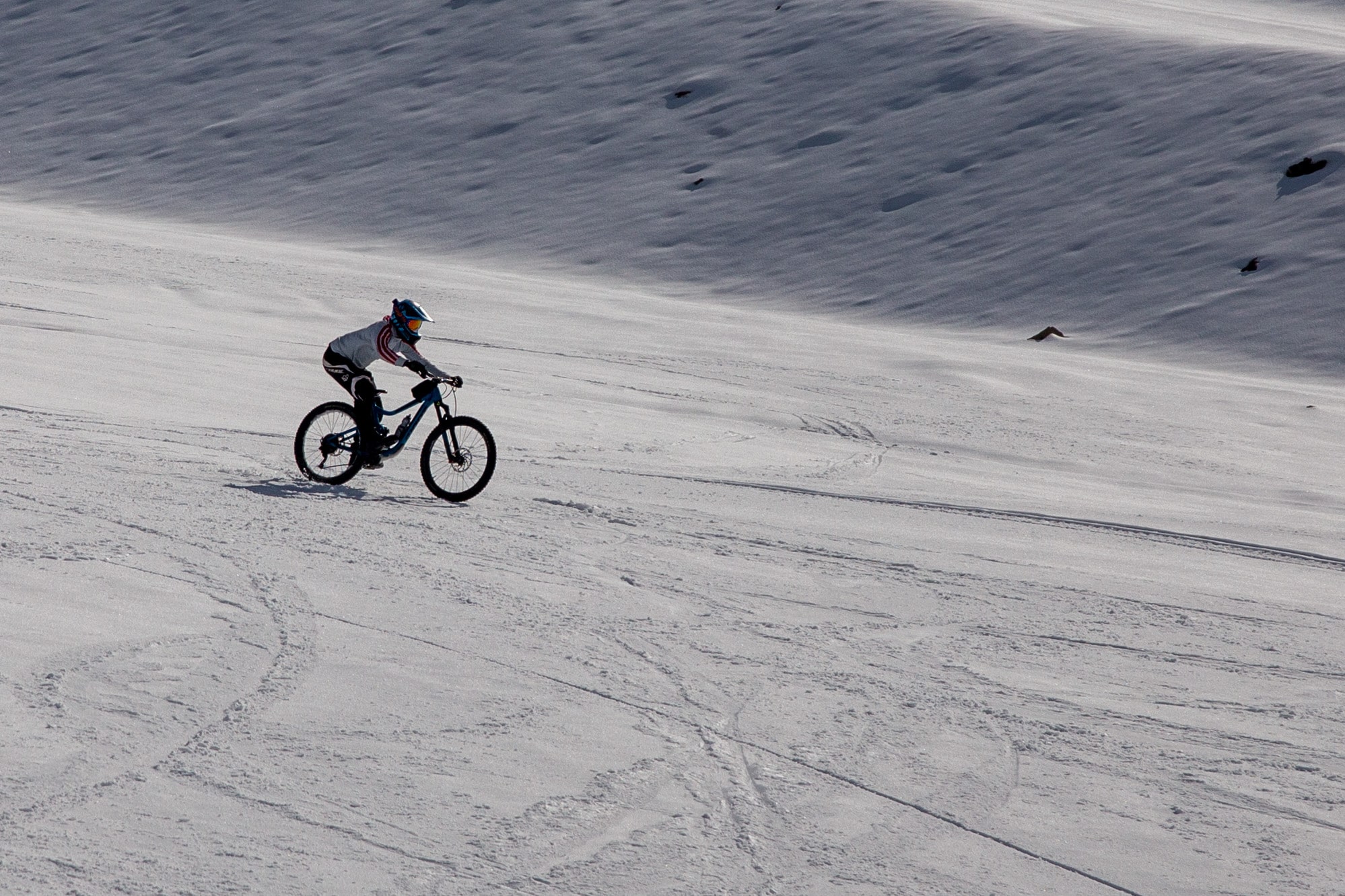 Mountain biking snow