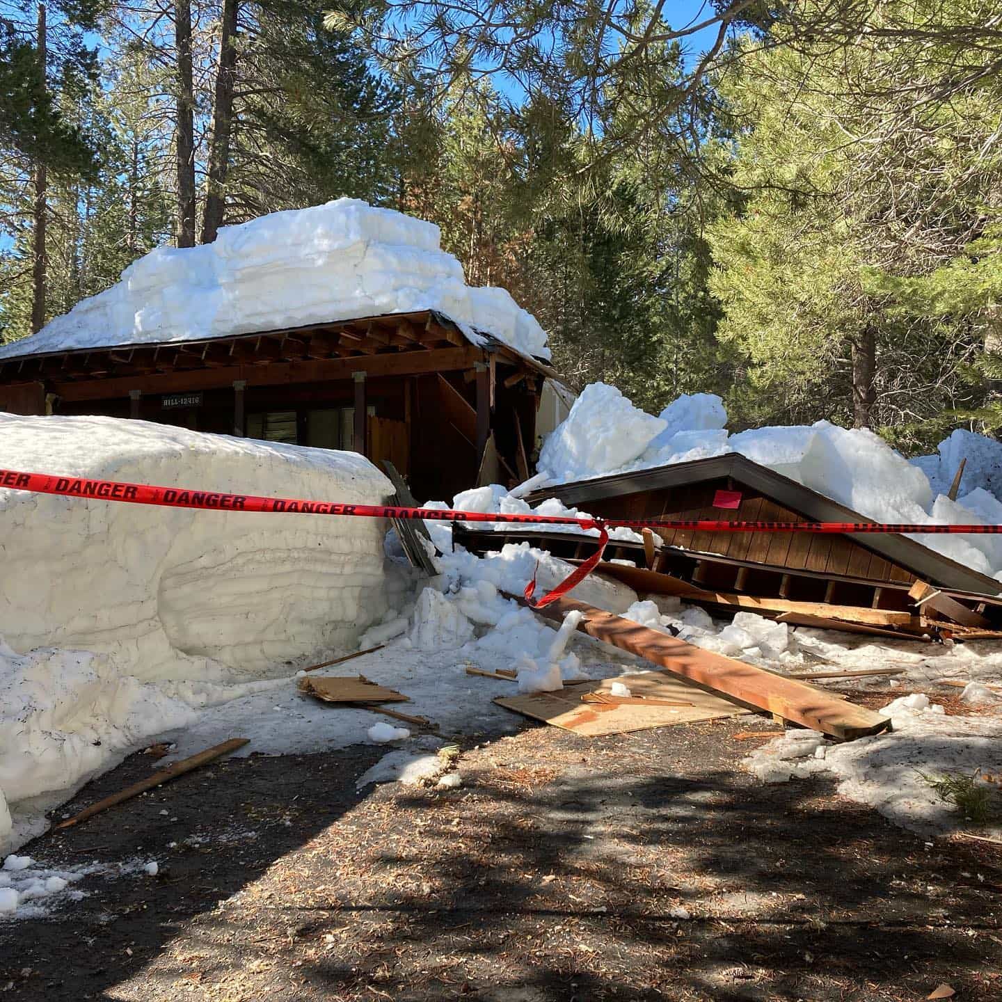 collasped house, truckee