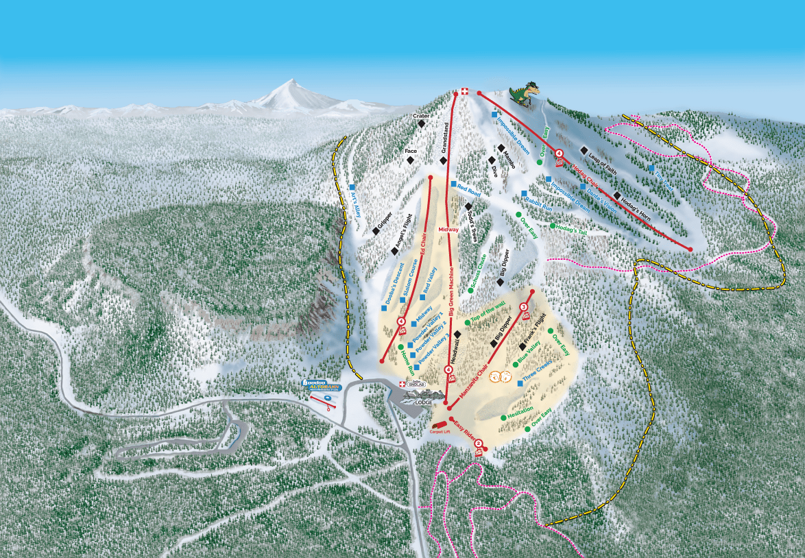 Hoodoo Ski Area, OR, trail map