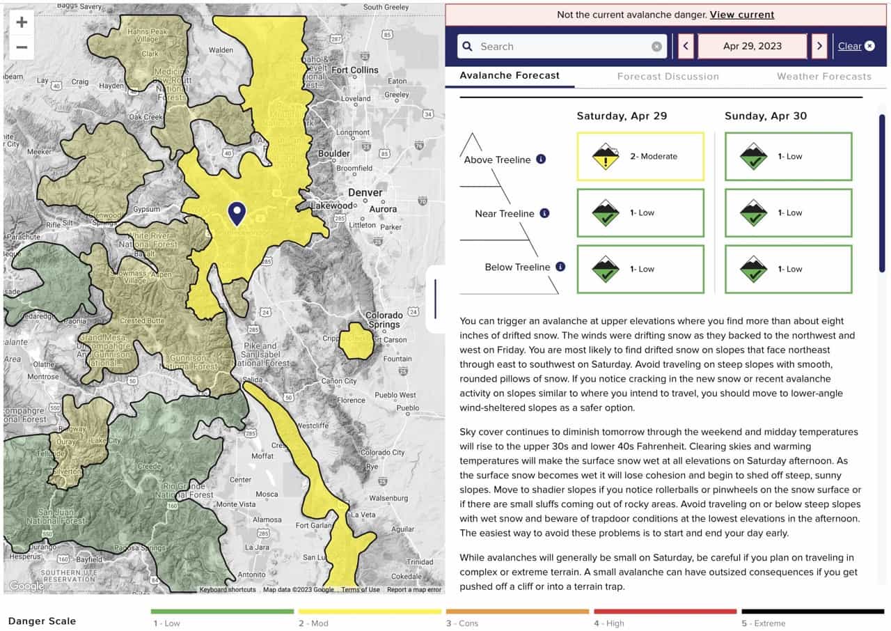 avalanche, colorado, forecast