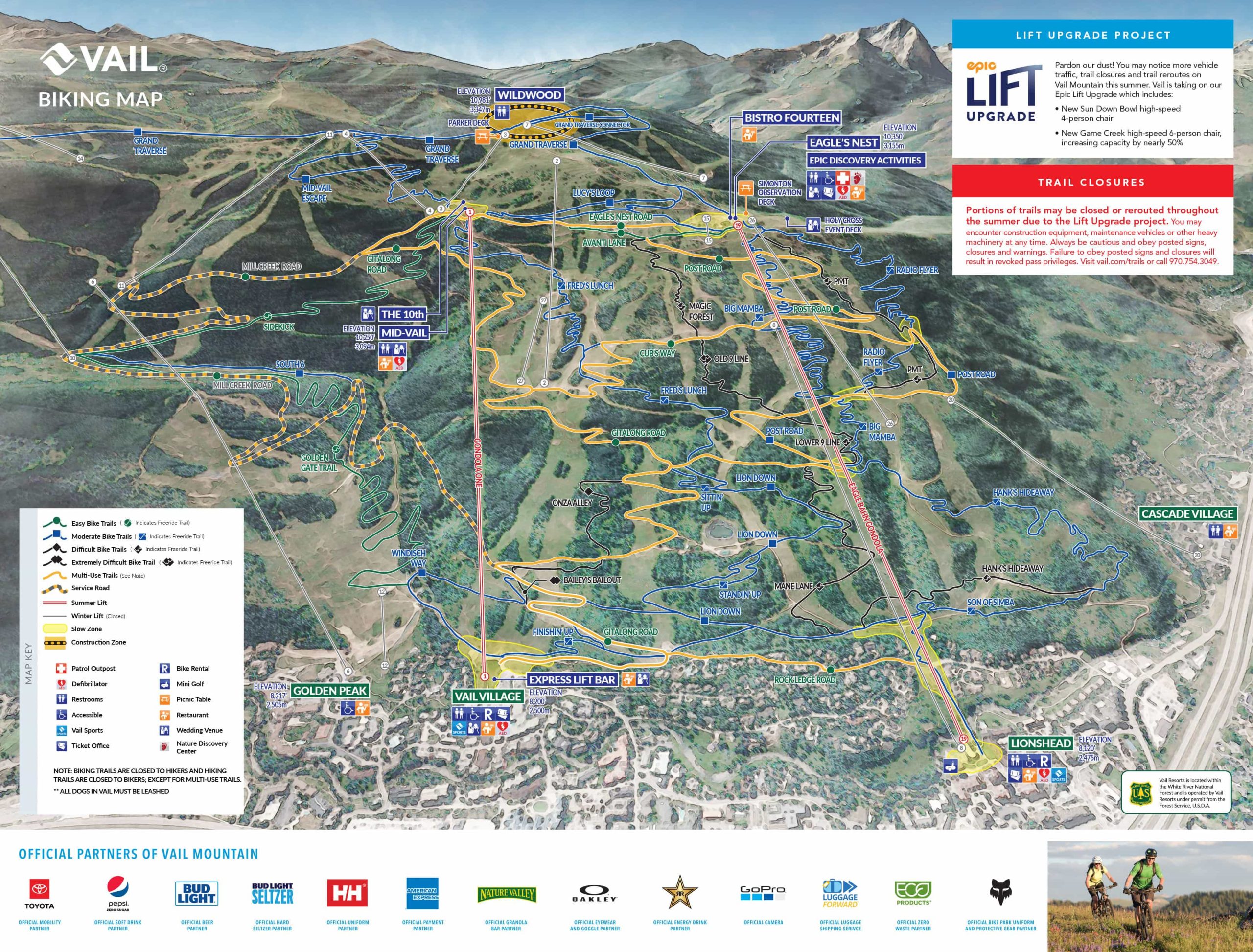 Vail summer biking map.