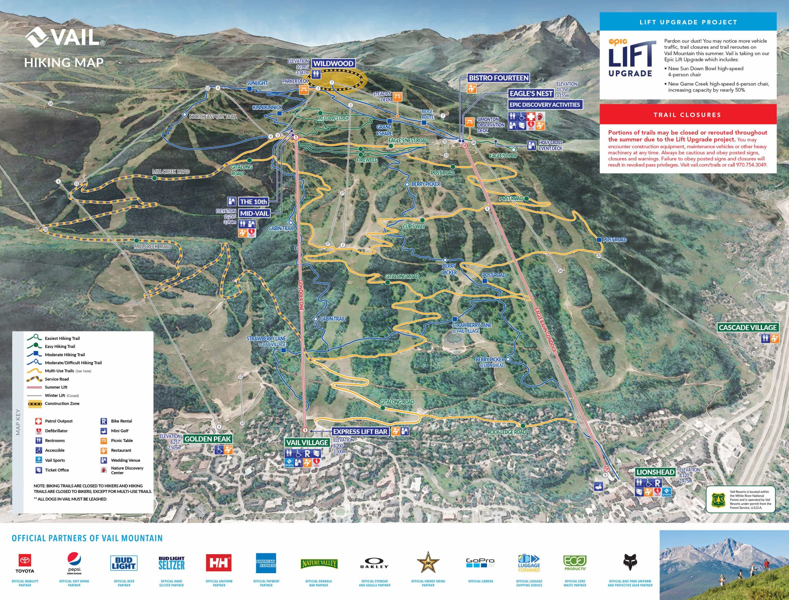 Vail summer hiking map.