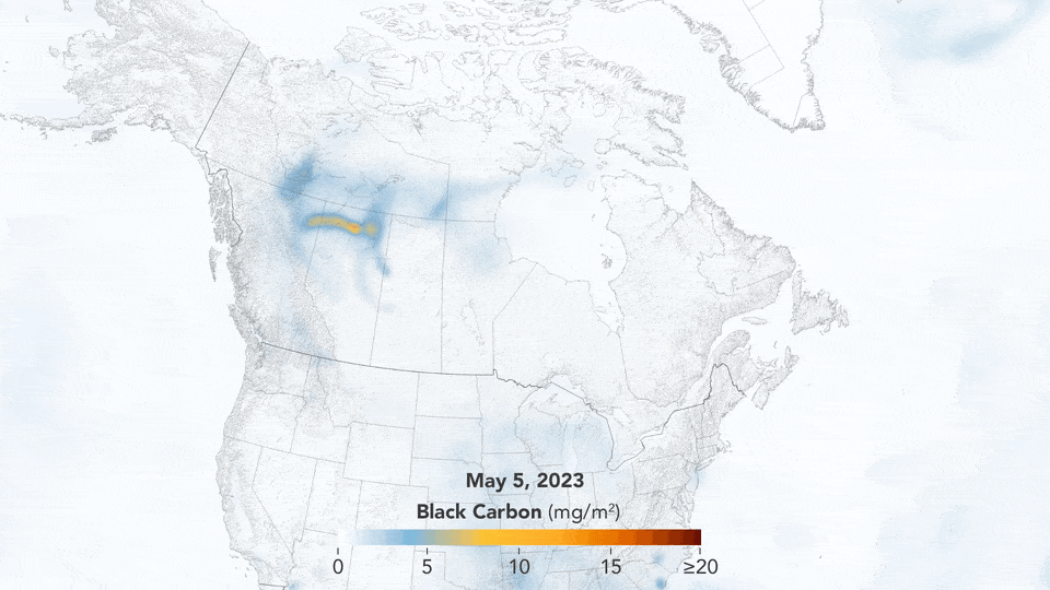 NASA, smoke, North America,
