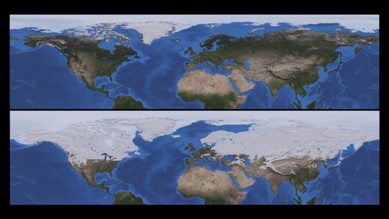 Comparison between September 2010 (top) and February 2011 (bottom). Photo Credit: NASA