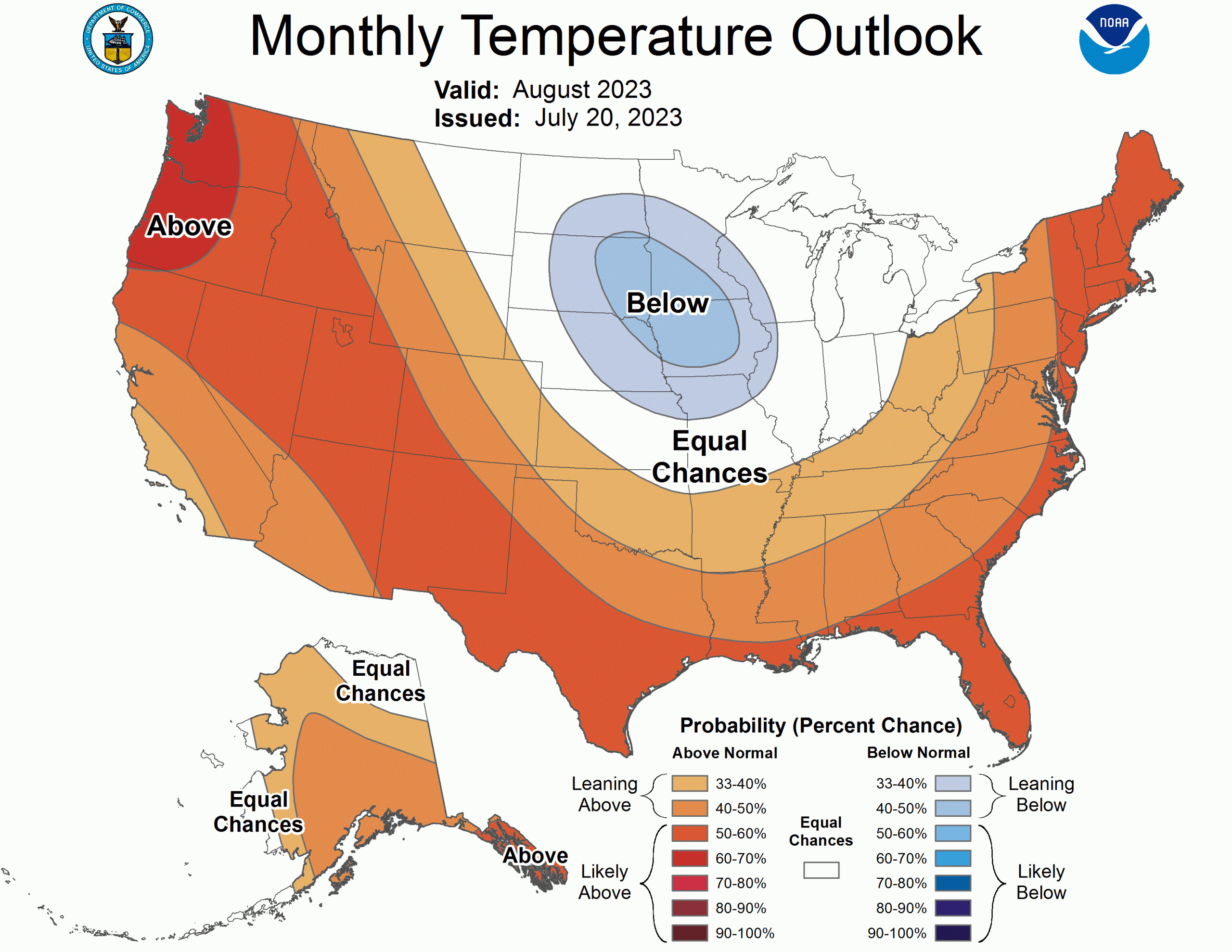 August 2023 outlook temperature