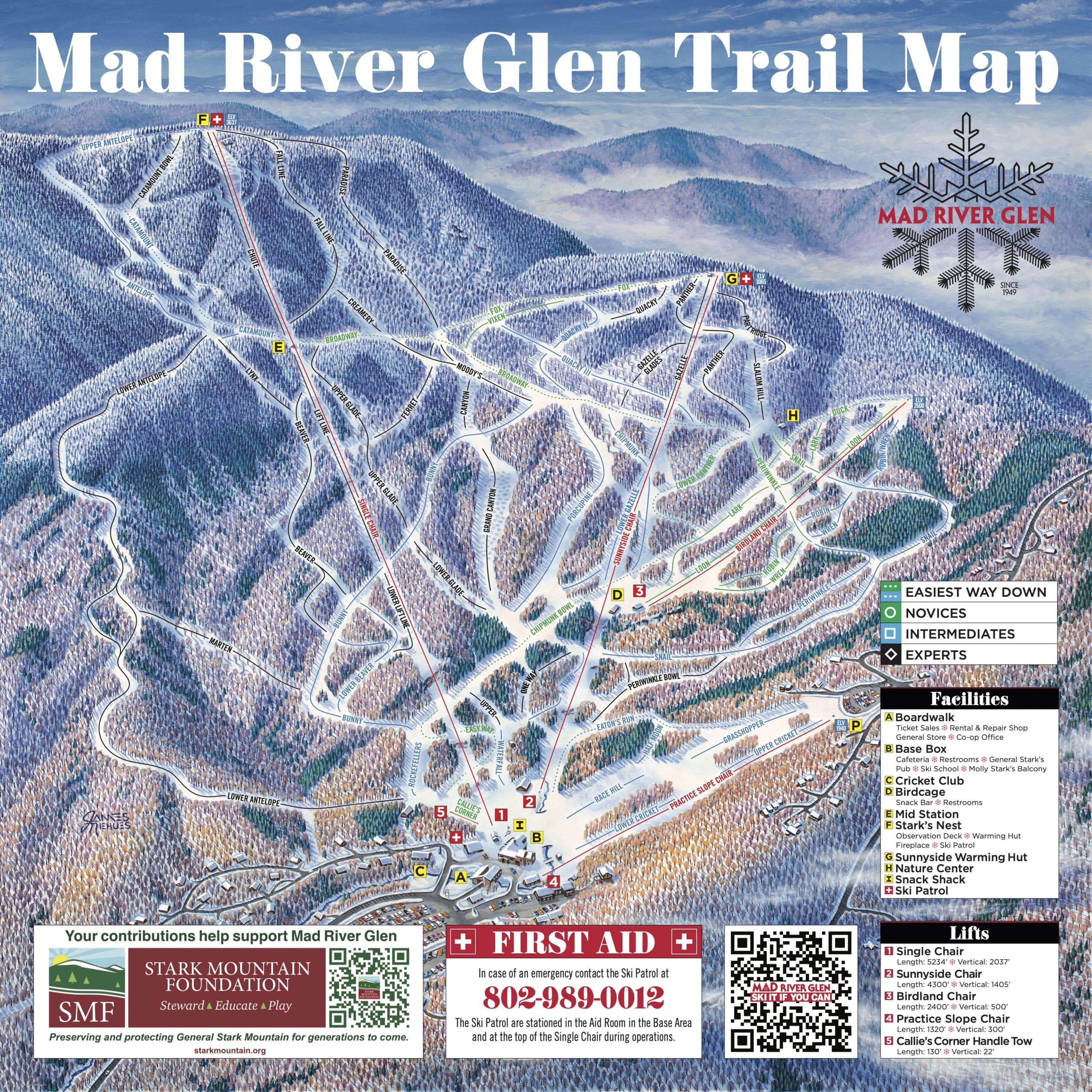 Trail Map of Mad River Glen Ski Resort