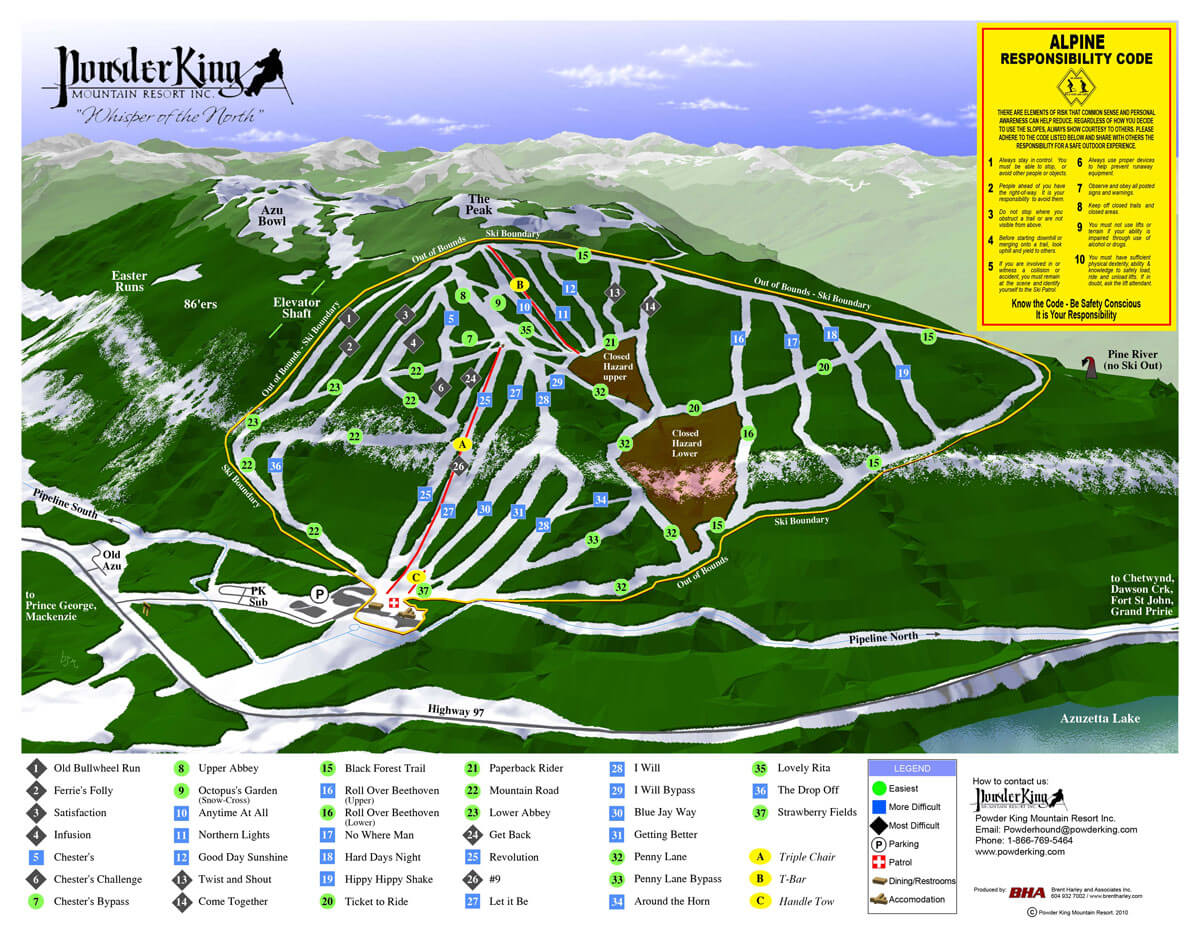 Powder King Mountain Resort trail map