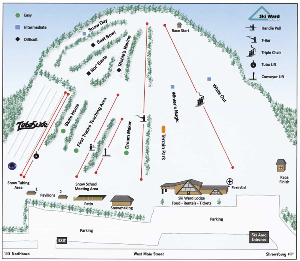 Ski Ward trail map