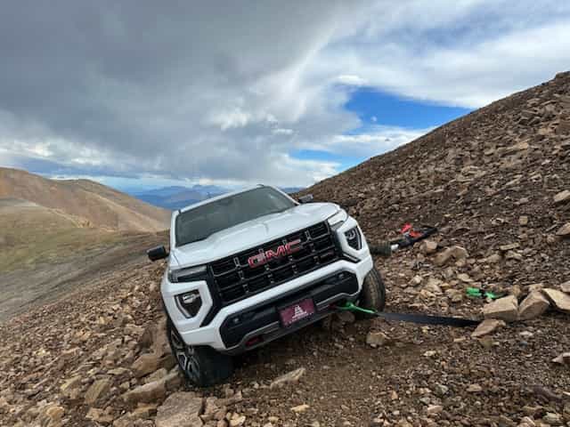 truck stuck, colorado 14er,