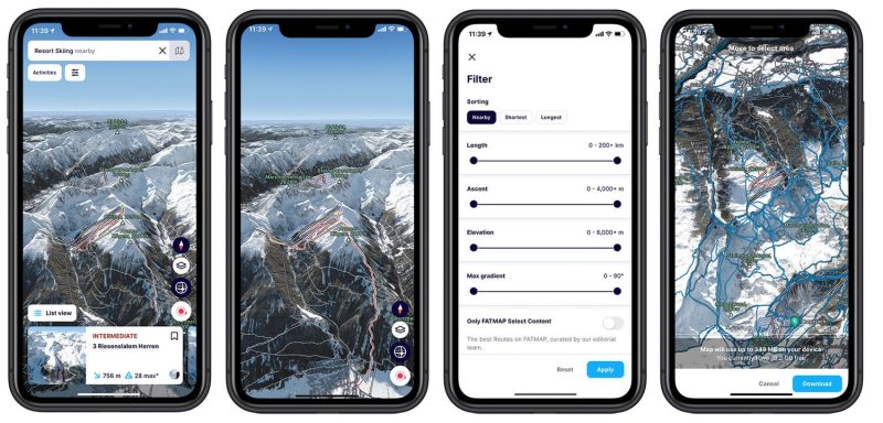 FatMap apps for skiing