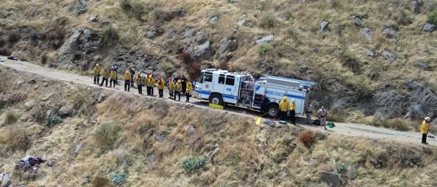 driver rescued from ravine