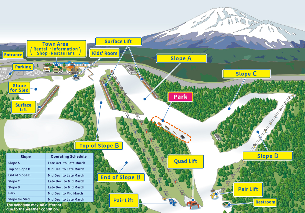 Fujiyama Snow Resort Yeti - Trail Map