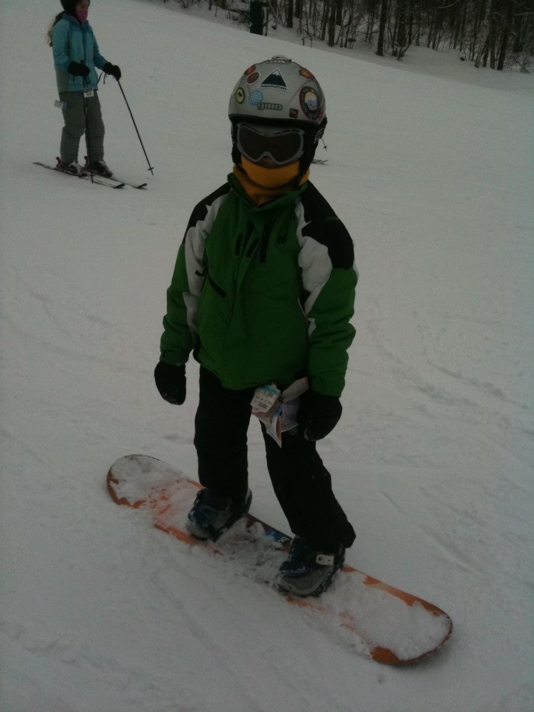 young snowboarder
