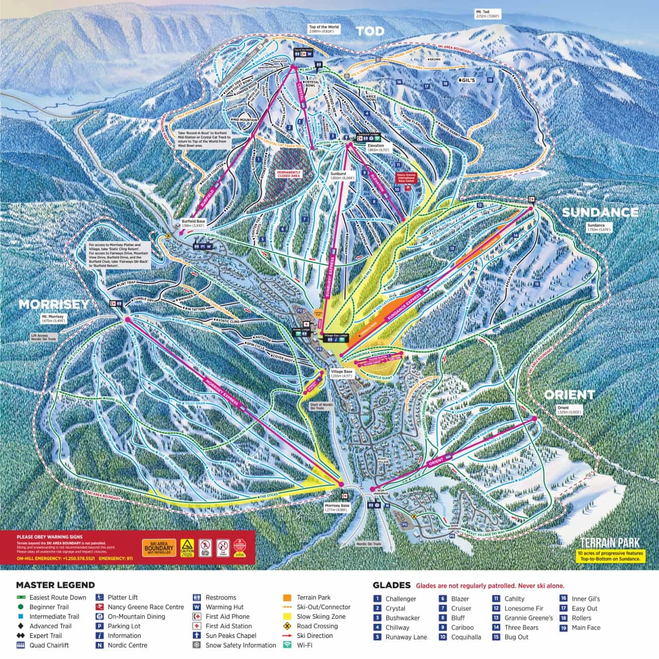 Sun Peaks Resort trail map