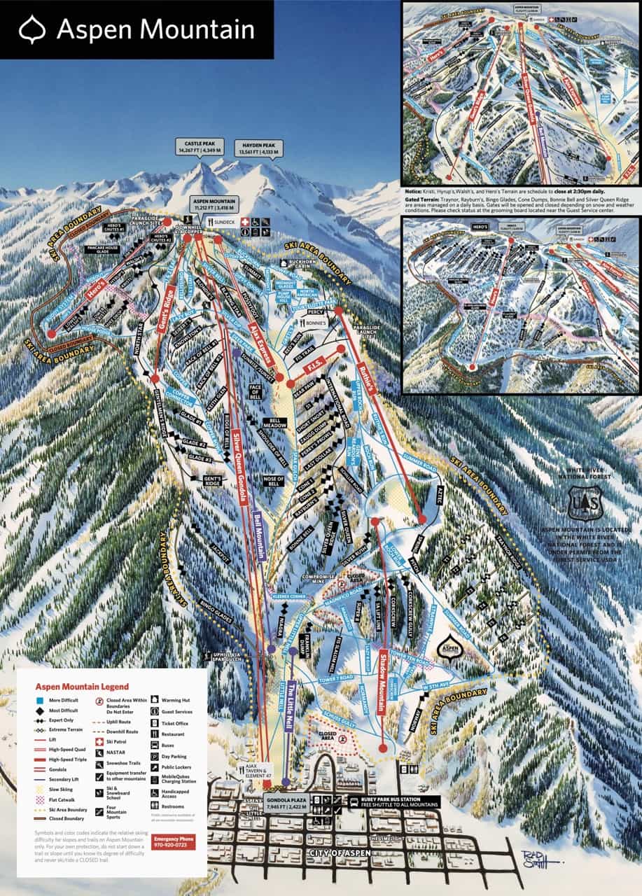 Aspen mountain colorado trail map
