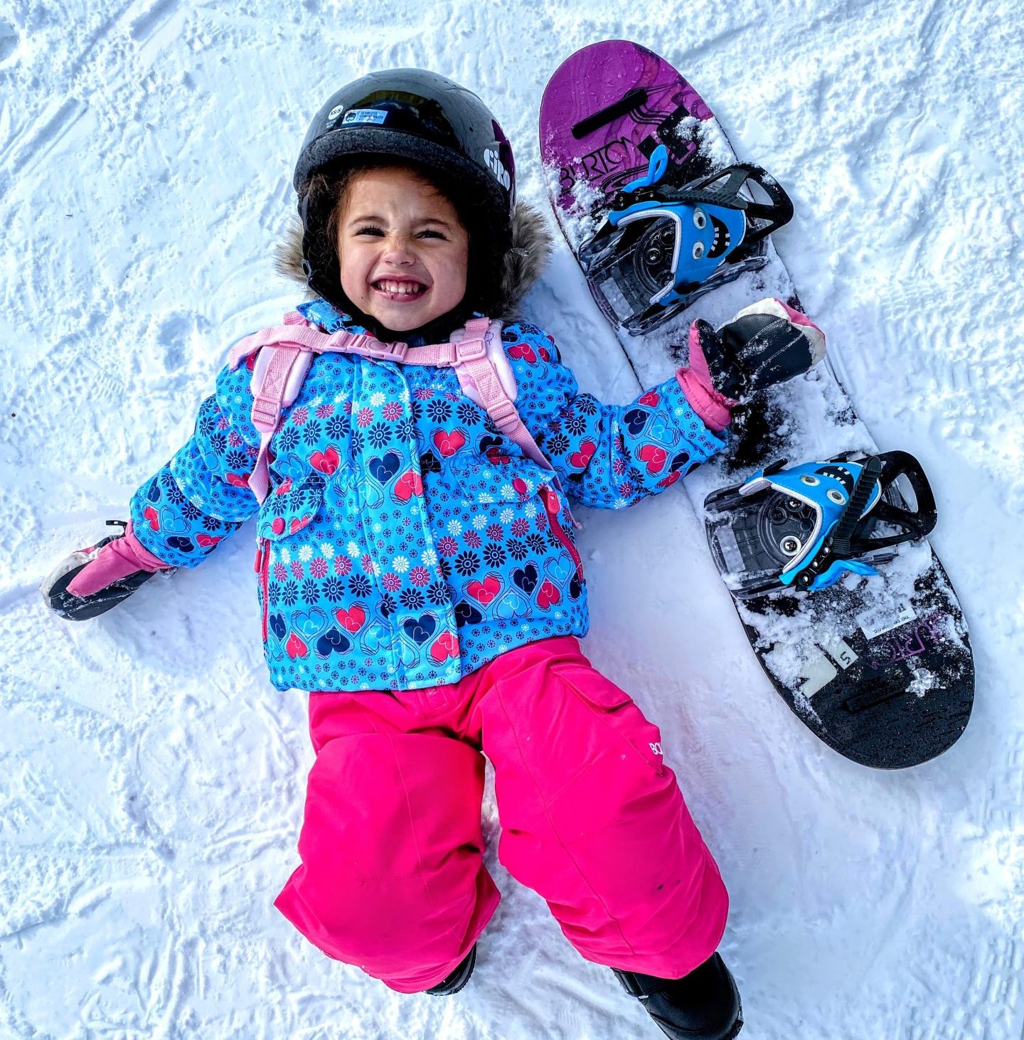 Snowboarding with a smile