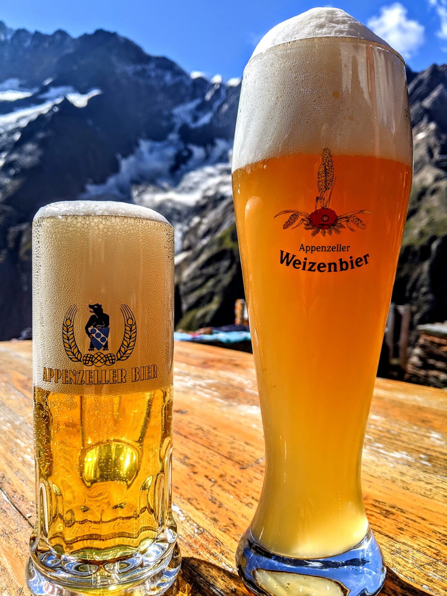 Swiss beer can be found at huts in the Alps