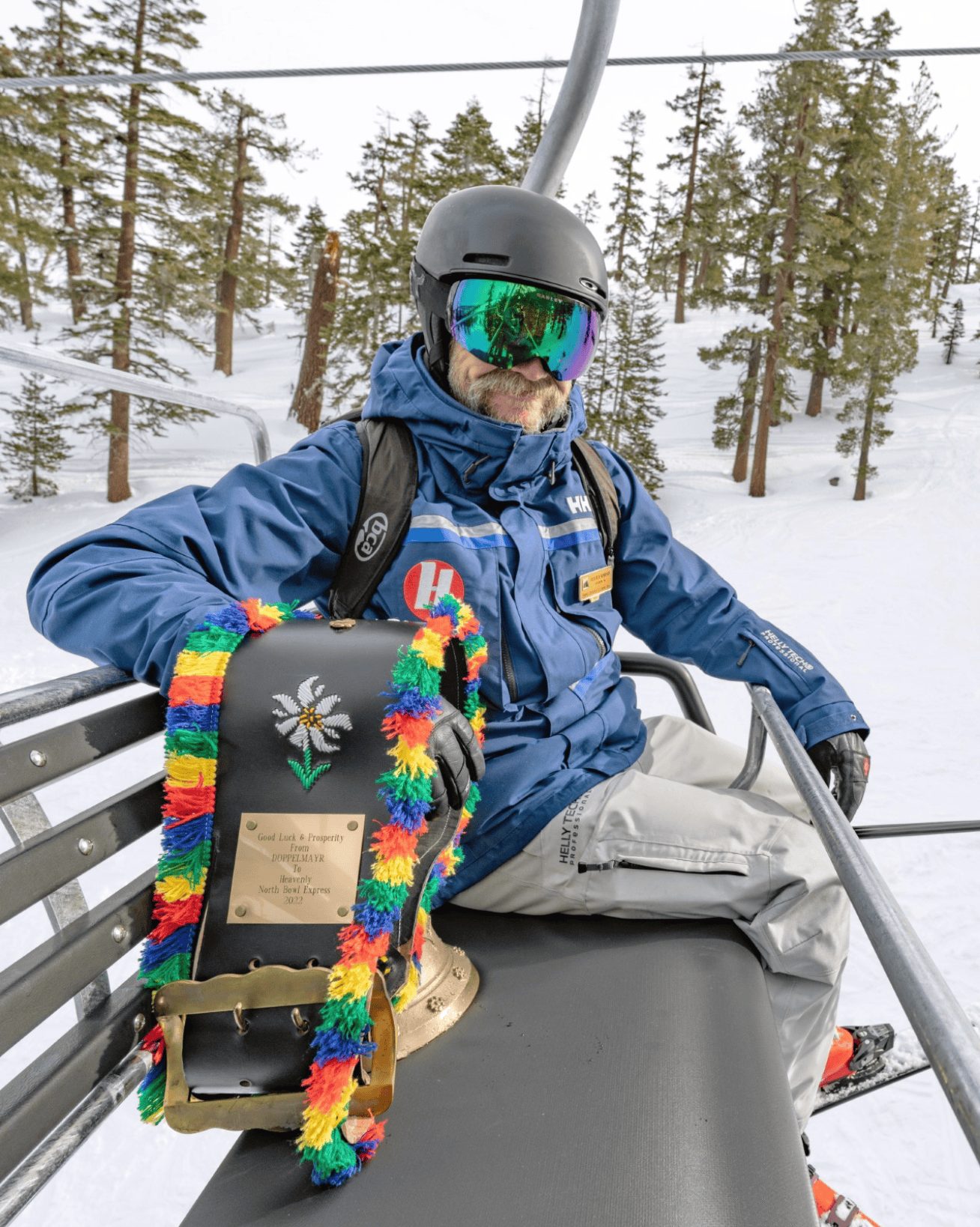 Kirkwood mountain resort pic Newberry man on chairlift