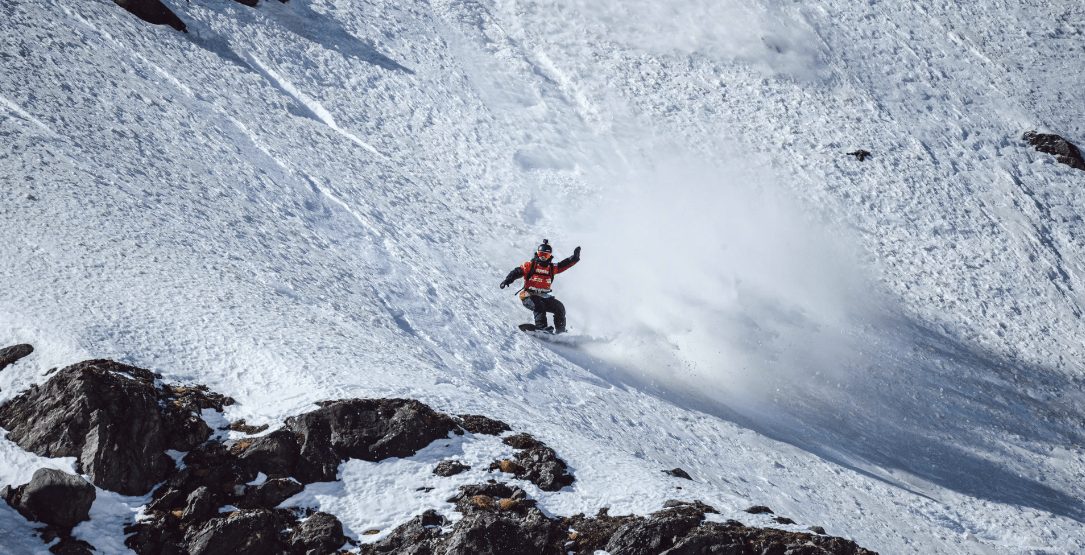 Snowboard turns down the FWT stop venue.