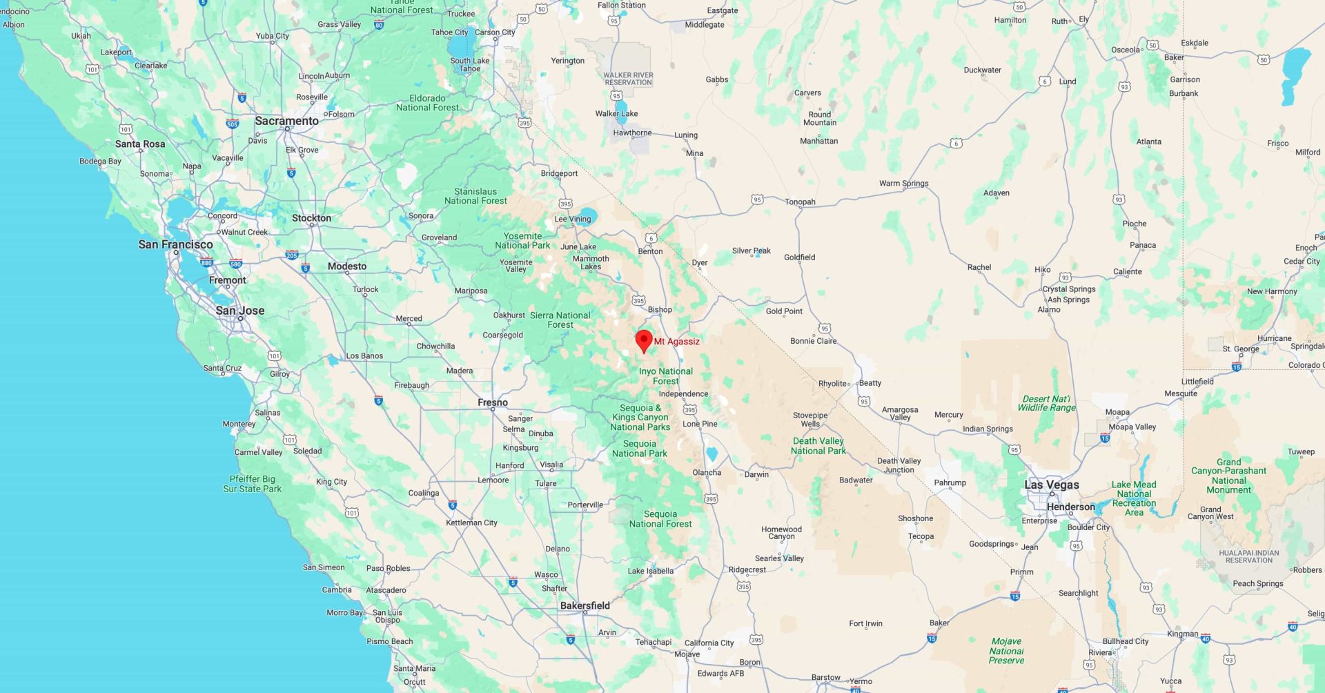 mount Agassiz california map