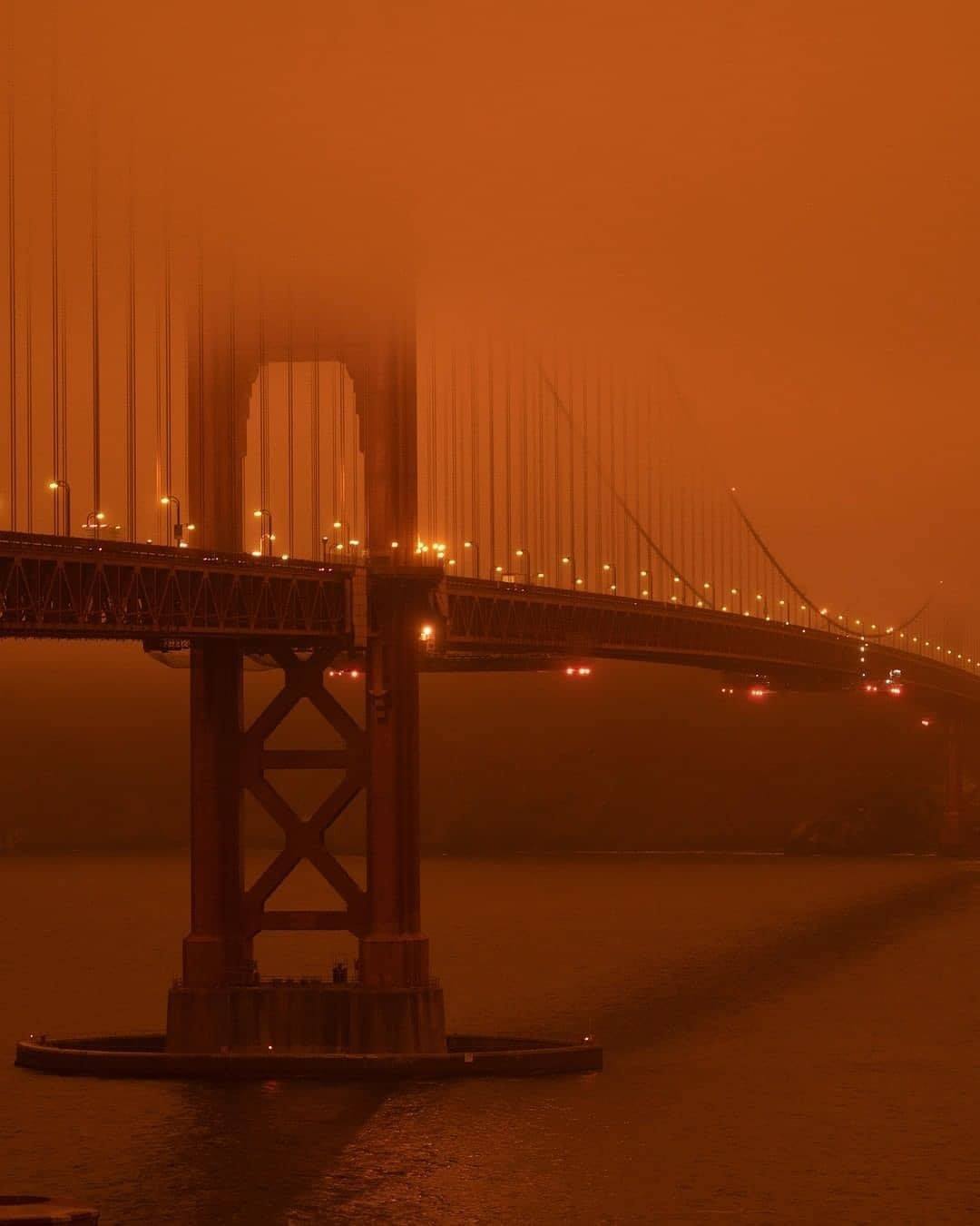 Poor air quality in San Francisco due to forest fires.