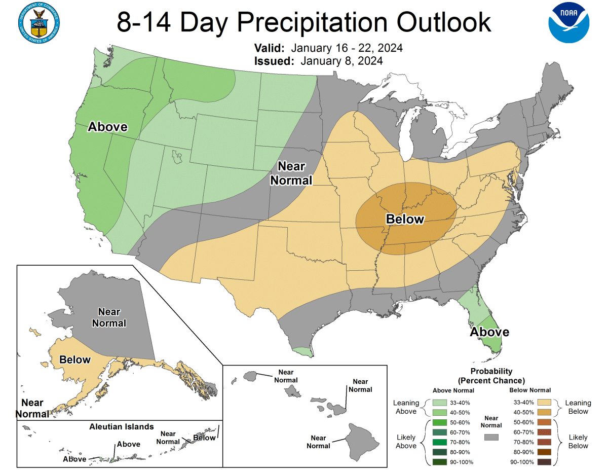 Precip outlook 8-14 days NOAA