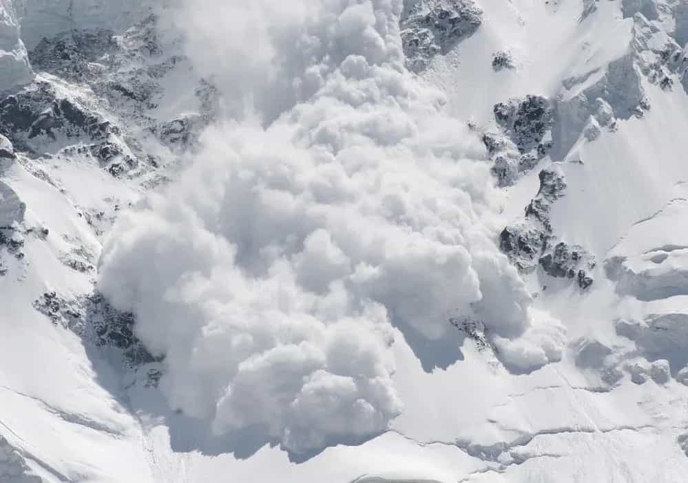 Inbounds avalanche at Gulmarg Ski Resort Kashmir