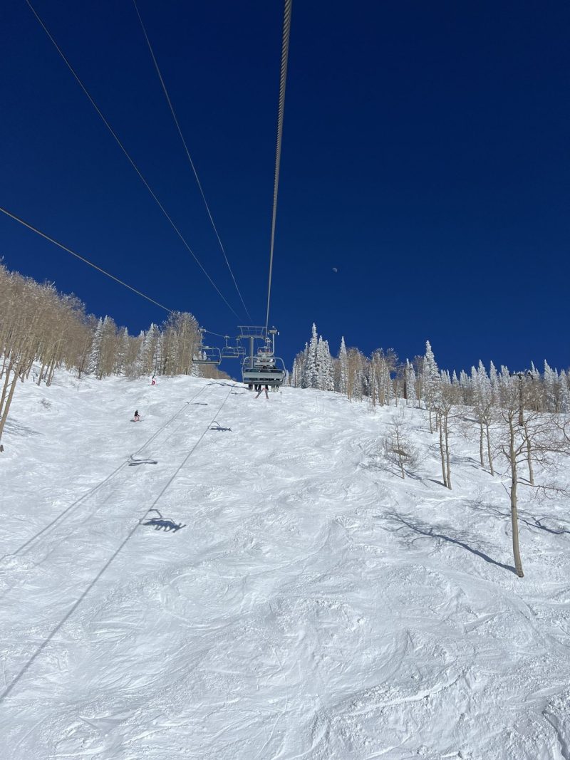 Beautiful blue skies from the Sundown Express at Steamboat