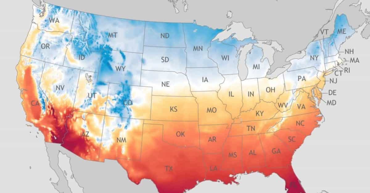 Average temperature in the U.S. Photo Credit: NOAA