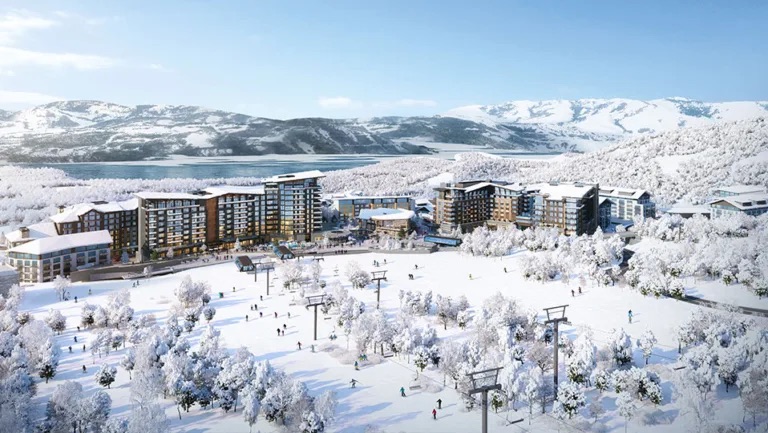drawing of new east village at deer valley