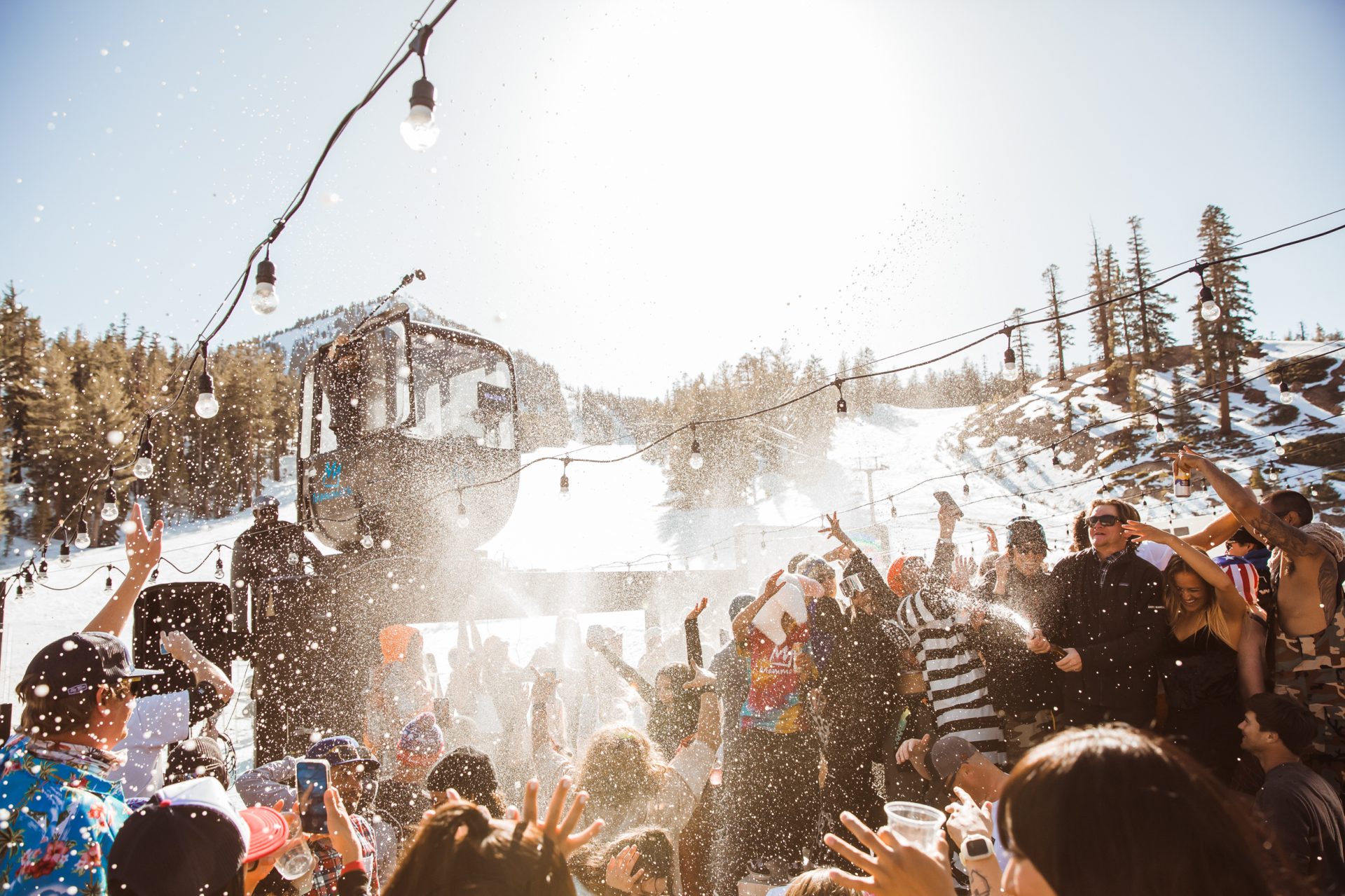 Apres party at Mammoth Mountain in spring