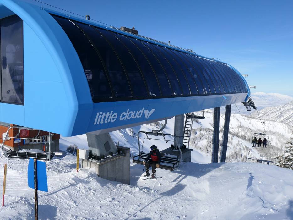 The Little Cloud Lift provides access to expert terrain at Snowbird. Photo Credit: Skiresort.info 
