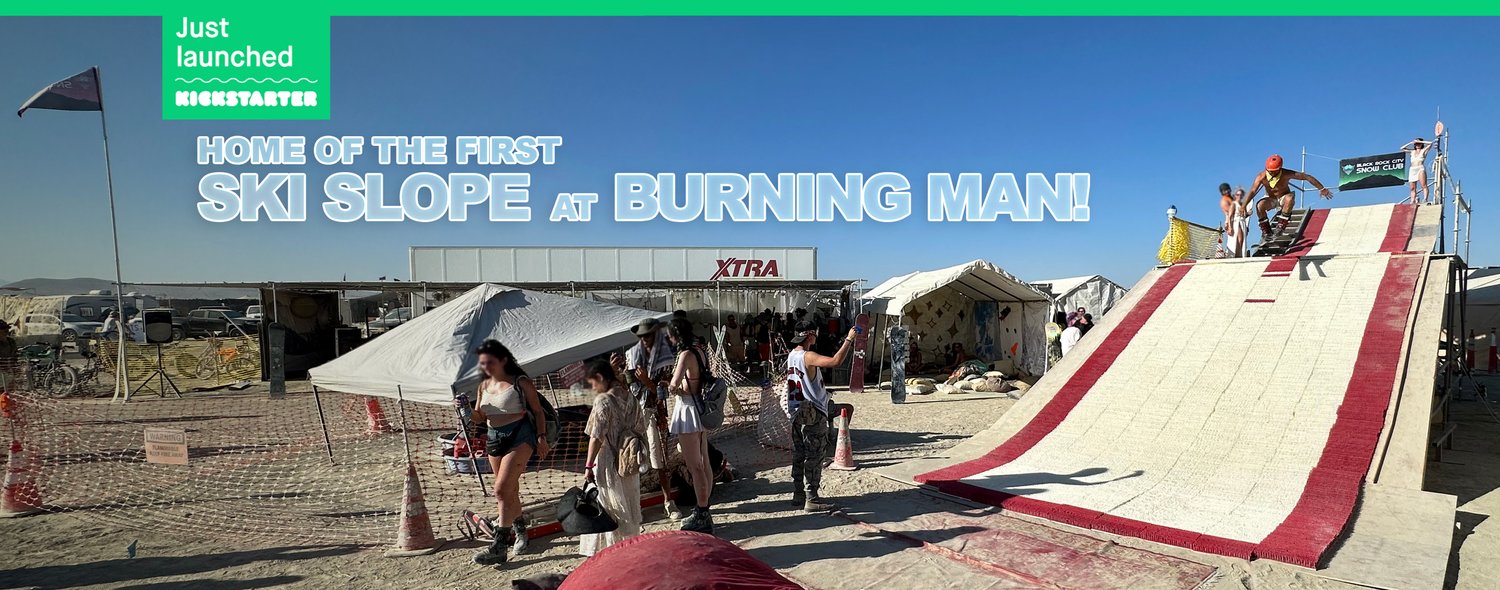 portable ski slope burning man 