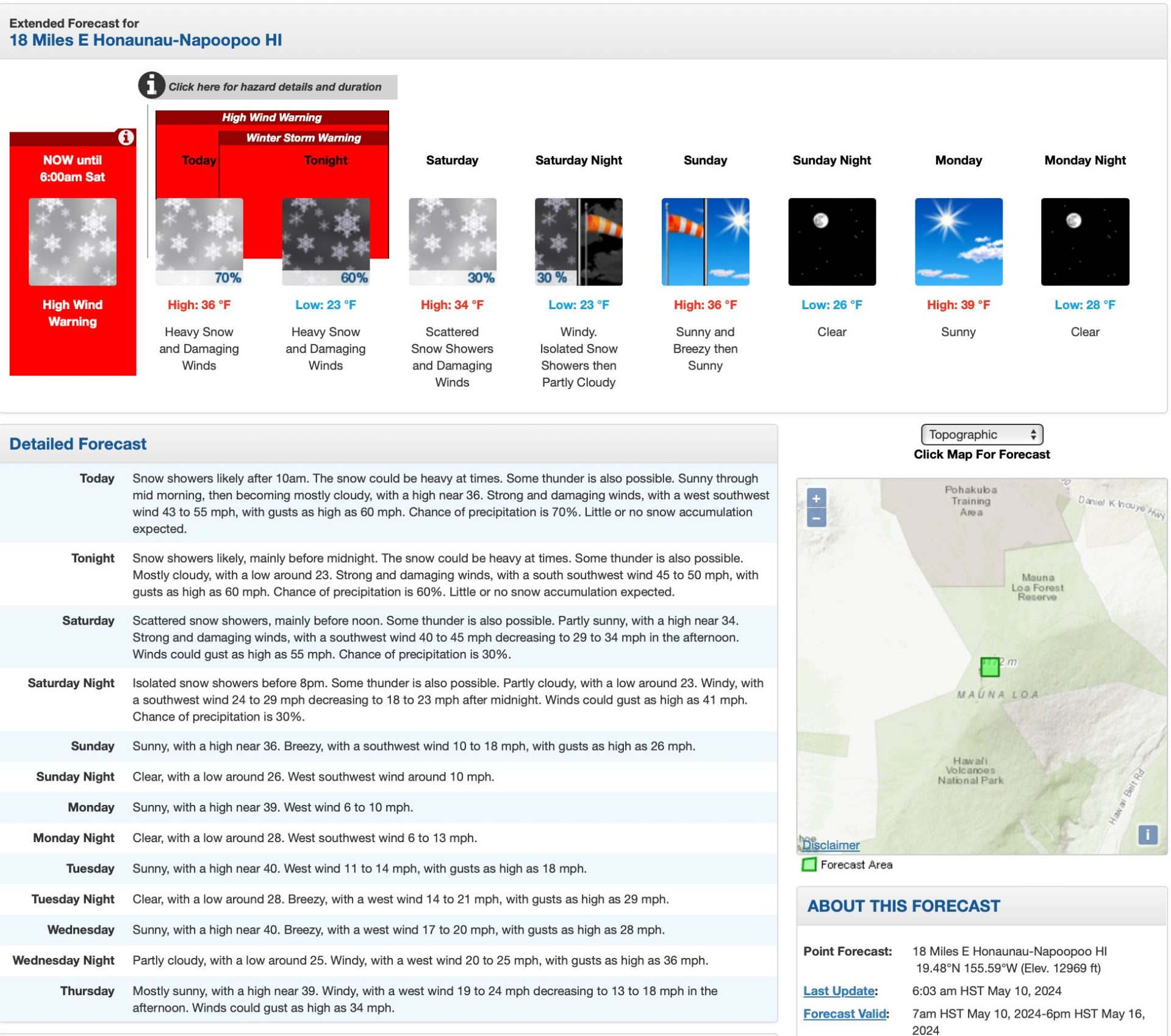 Hawaii winter storm warning