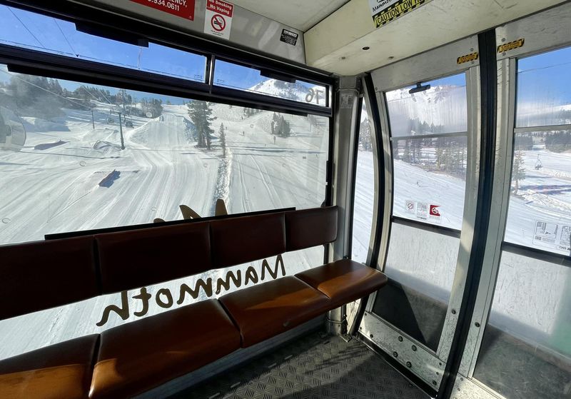 A view from inside the Mammoth gondola