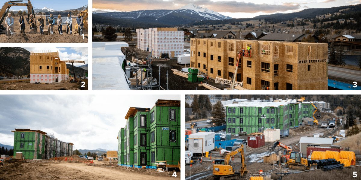 Affordable housing units being constructed in Big Sky Montana. 