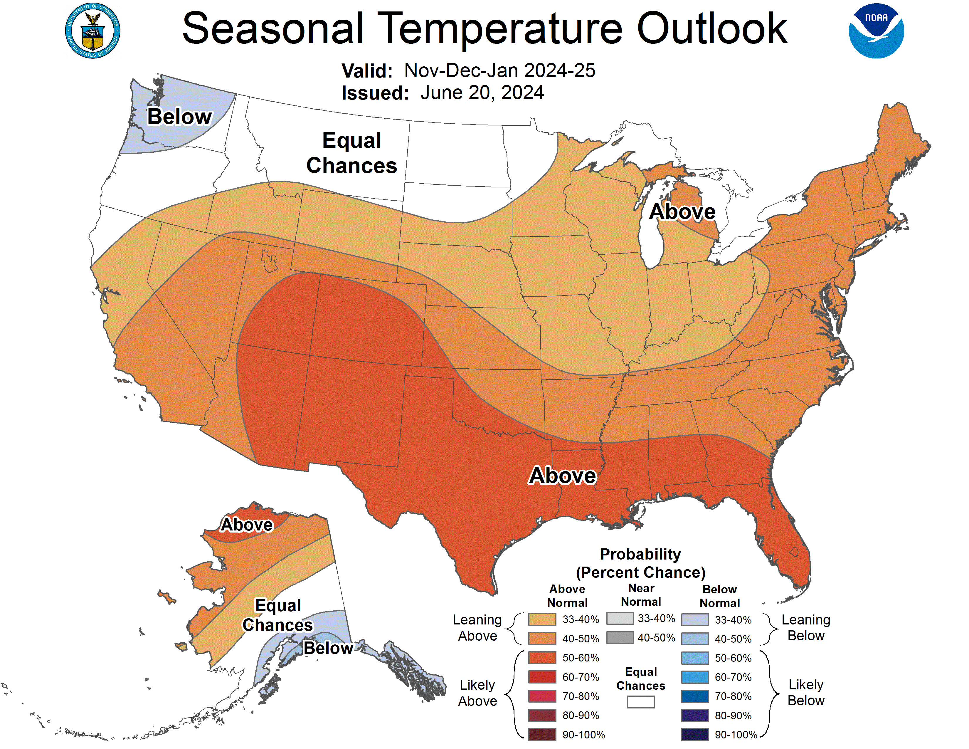 NOAA winter 2024/25 forecast